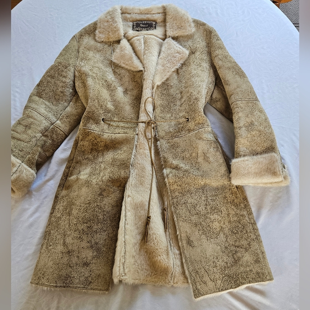 Guess Genuine Suede Leather Women's Jacket w/ Faux Fur Lining Medium